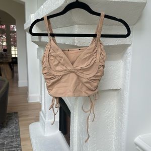 Tan crop tank top